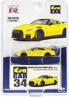 Era Car 1/64 2020 Nissan GT-R (R35) Nismo RHD Yellow w/Open Doors