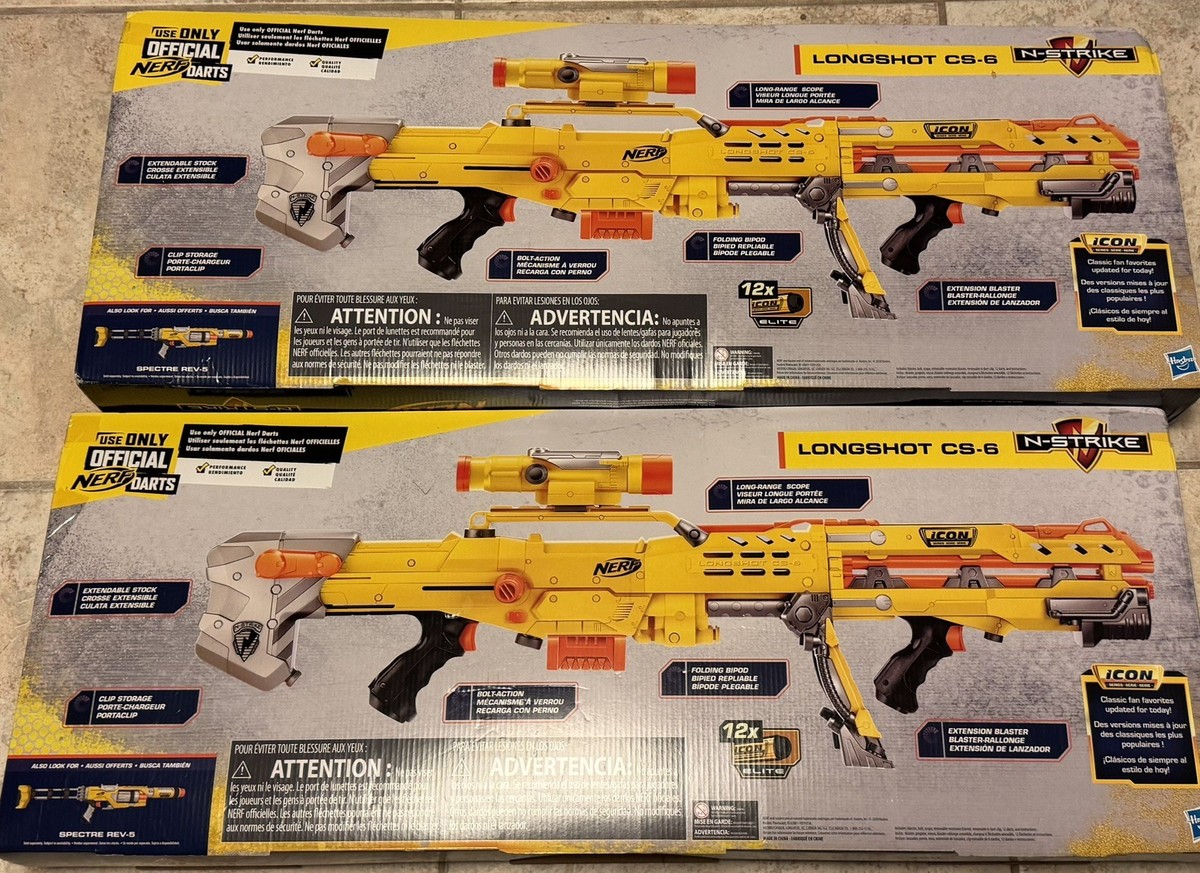 Two NERF Gun Longshot CS-6 N-Strike Icon Series - 3 in 1 Sniper