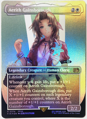 MTG Aerith Gainsborough (Borderless Foil) Final Fantasy 0374 FFVII