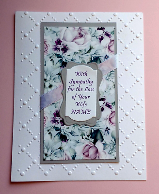Sympathy Card for Loss of Husband or Wife Name Optional with Verse