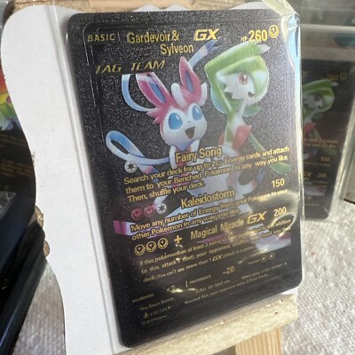 Pokemon Gardevoir & Sylveon GX 260HP Black Foil Fan Art Card 120
