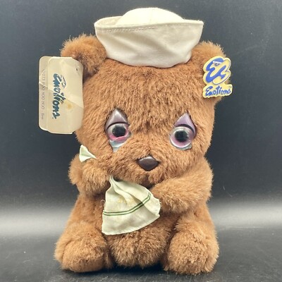 Vintage Mattel 1983 Emotions Boo Hoo Bear 9” Plush Crying Sailor