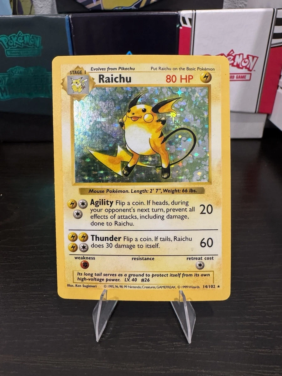Raichu Pokémon TCG Shadowless Individual Collectible Card Game