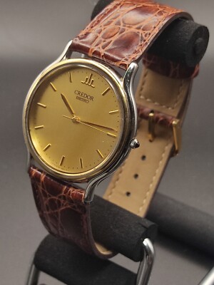 Excellent condition Seiko Credor 8J81-6B00 K18 bezel men's watch