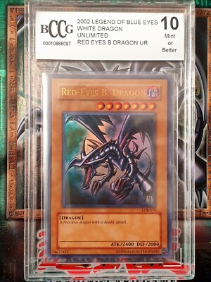 Yugioh! Red-Eyes B. Dragon - LOB-070 - Rare BCCG Beckett Graded