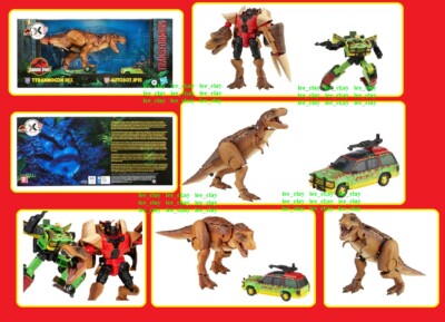 Transformers Jurassic Park Crossover Tyrannocon T Rex + JP93 Ford