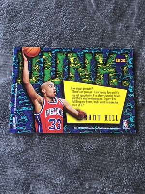 Grant Hill 1995-96 NBA Hoops Dunk! #D3 Detroit Pistons Basketball