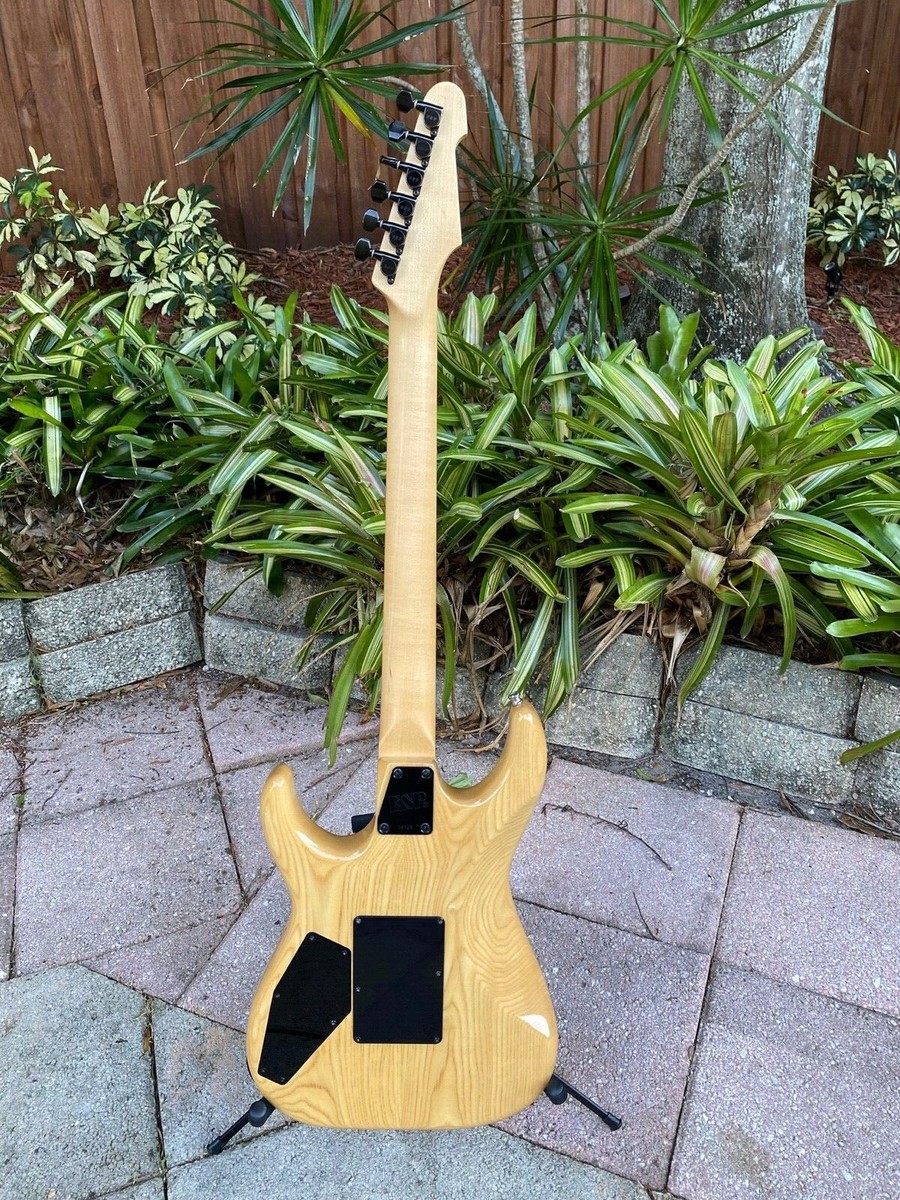 ESP Mirage Deluxe Custom Electric Guitar Natural Grain Wood Floyd