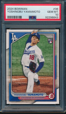 PSA 10 YOSHINOBU YAMAMOTO 2024 BOWMAN Paper #36 LA DODGERS Rookie