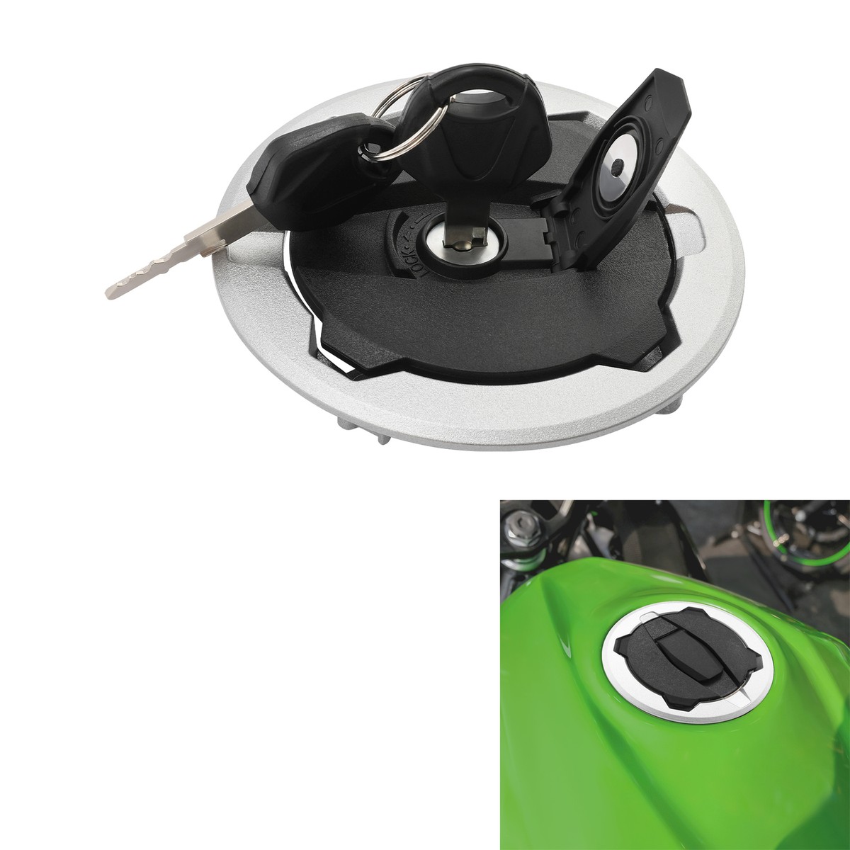 Fuel Gas Tank Cap Cover Keys Fit For Kawasaki Ninja 650 2017-2024