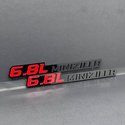 2PCS 6.8L Minizilla Engine Emblems – Custom 3D Acrylic Multicolor