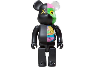 KAWS x Bearbrick Black Dissected 400% Companion Vinyl Figure