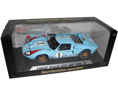 1966 Ford GT40 MK II Shelby Collectibles 1:18 Scale Blue Diecast