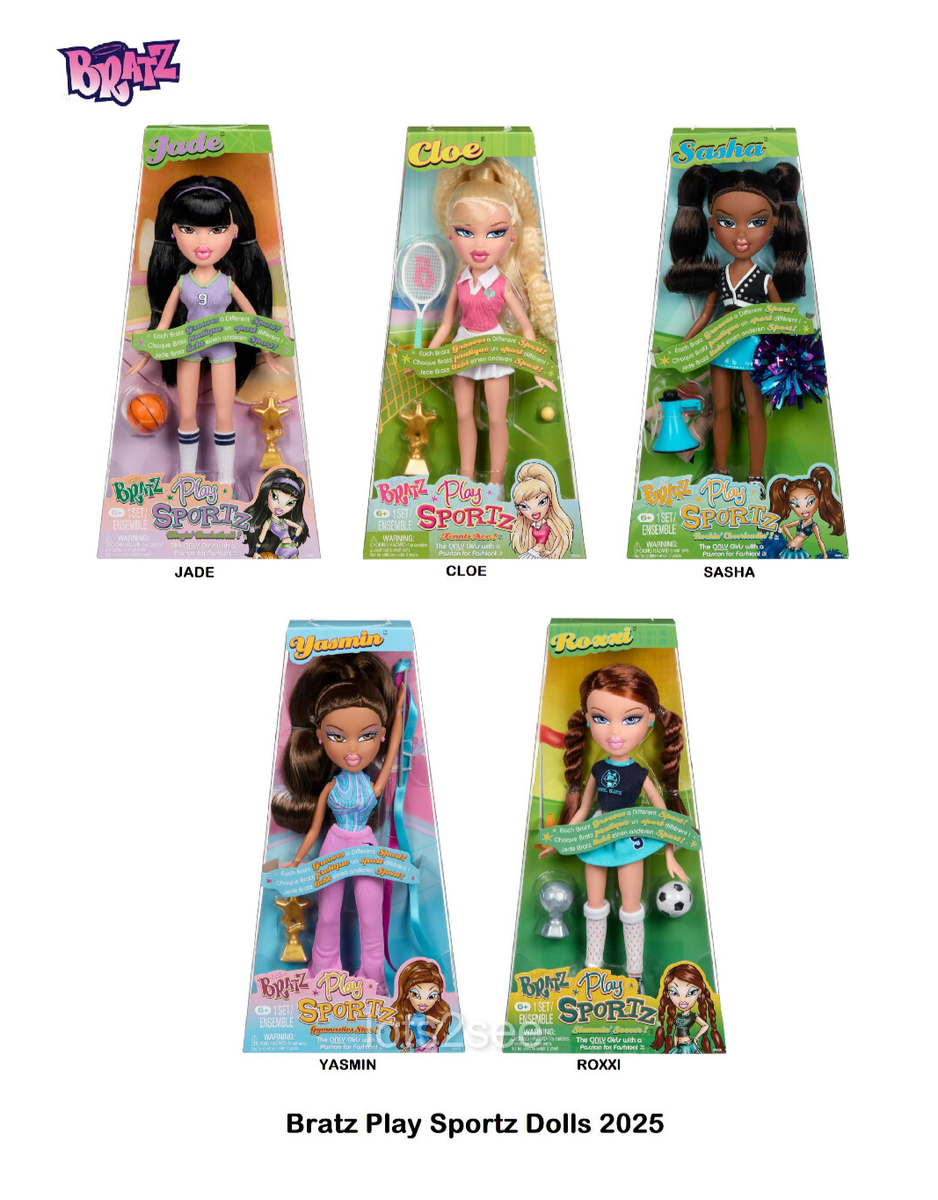 2025 Bratz PLAY SPORTZ Fashion Doll Set JADE CLOE SASHA YASMIN