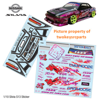 TAKA Carhouse Sticker Set for Nissan Silvia S13 1:10th scale RC