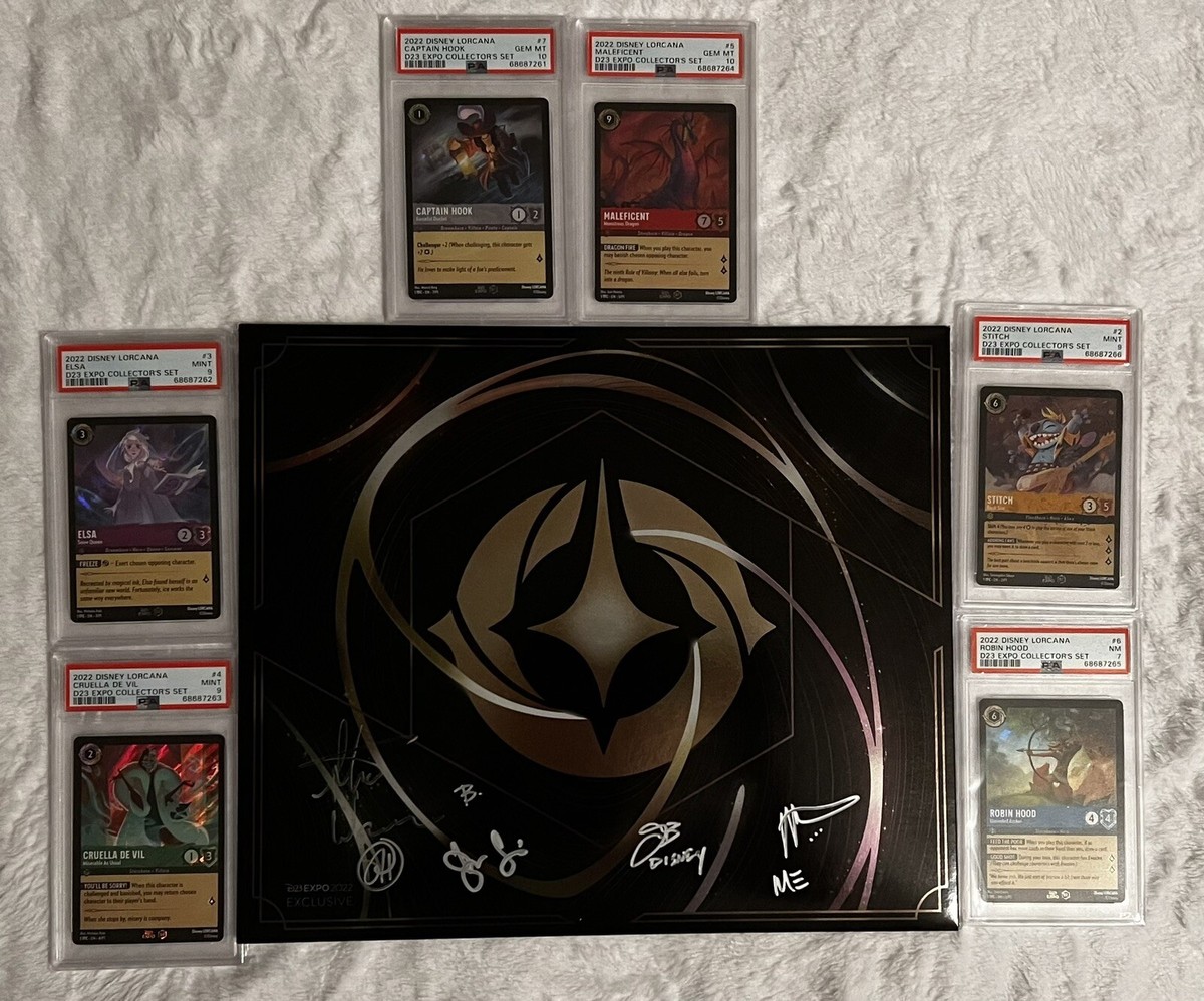 Disney D23 Expo 2022 Lorcana Set of 6 Cards Graded Signed