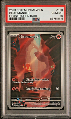 PSA 10 GEM MINT Charmander Illustration Rare 168/165 SV Pokemon