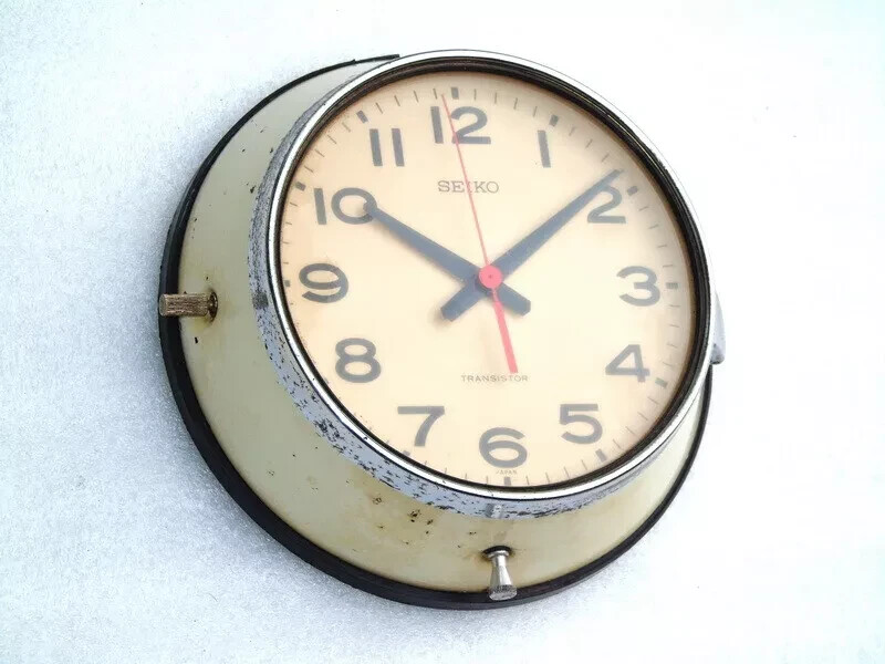 RARE SEIKO TRANSISTOR SHIPS MARINE QUARTZ WALL CLOCK SEIKOSHA