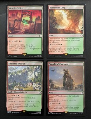 MTG Magic Set of 4 Fallout Gruul Dual Lands Commander Staples