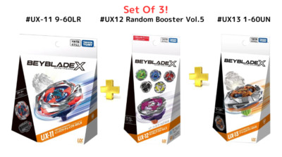 New BEYBLADE X #UX-11 9-60LR +#UX12 Random Booster Vol.5 +#UX13 1