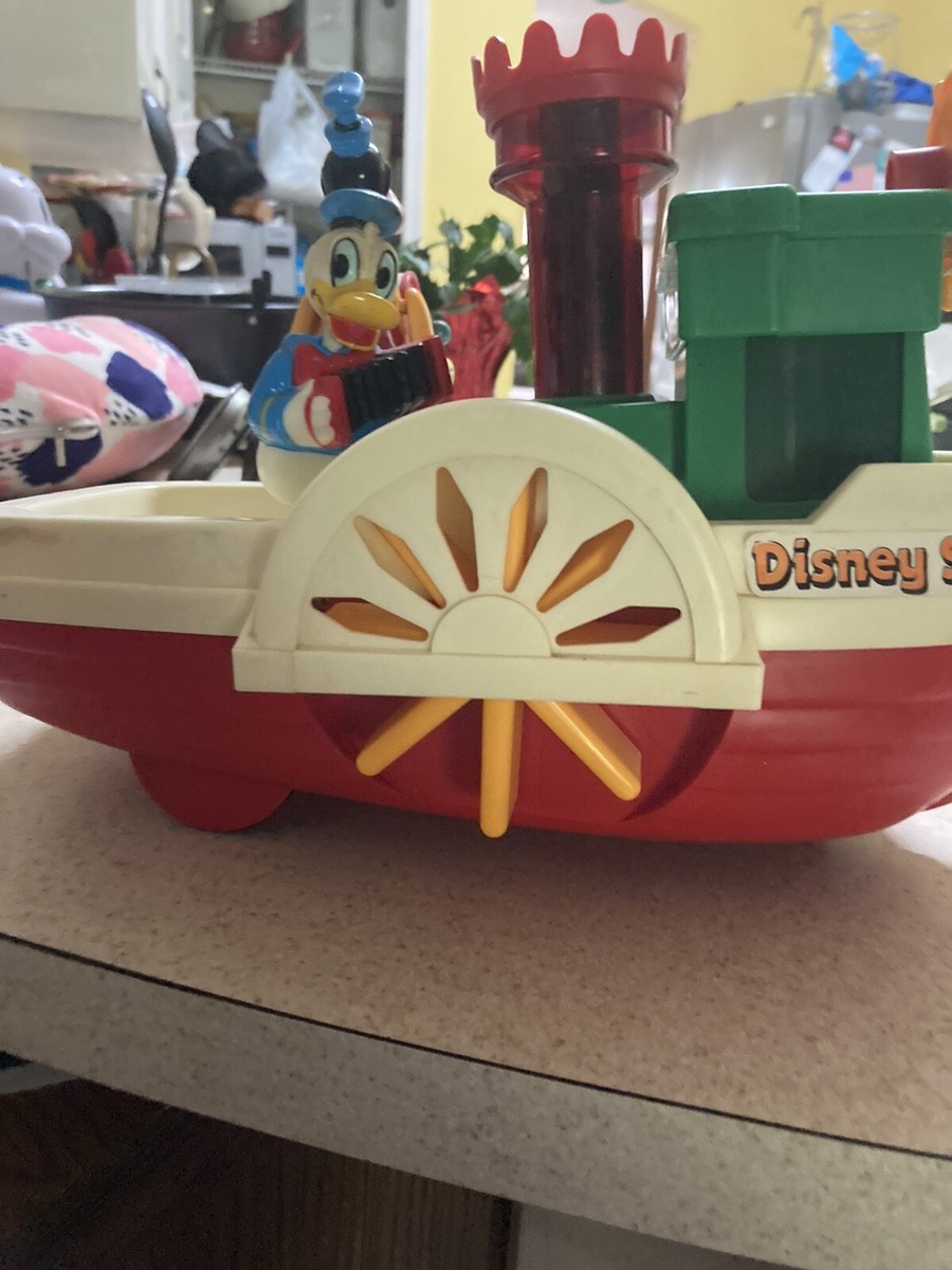 Vintage Walt Disney Toy Mickey Mouse Steam Show Boat Battery