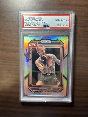 Suga Sean O'Malley 2023 Prizm AUTO PSA 10 GEM MINT SILVER SIGNED