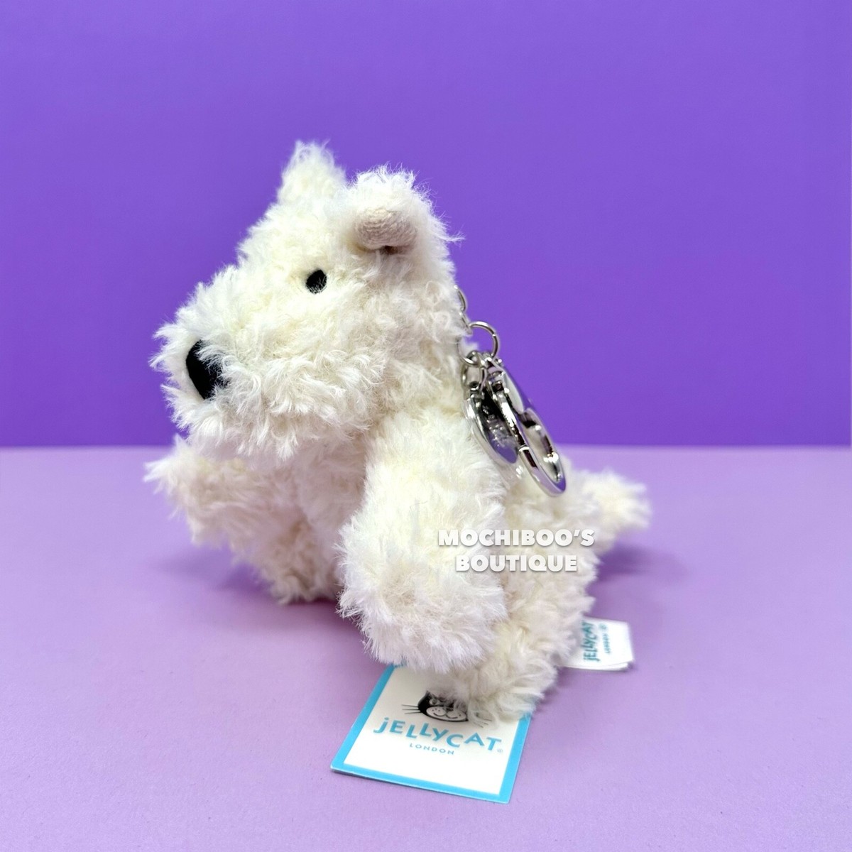 Jellycat MUNRO SCOTTIE DOG BAG CHARM NWT Soft Plush Toy RARE Cute