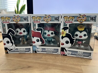 Funko POP! Animaniacs Yakko #161 Wakko #162 Dot #163 Lot VAULTED