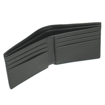 BRAND NEW VERSACE LA GRECA MENS BLACK LEATHER BIFOLD WALLET