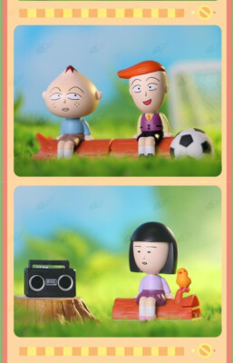 52Toys Chibi Maruko-chan Wood Sitting Series Blind Box Case Of 8