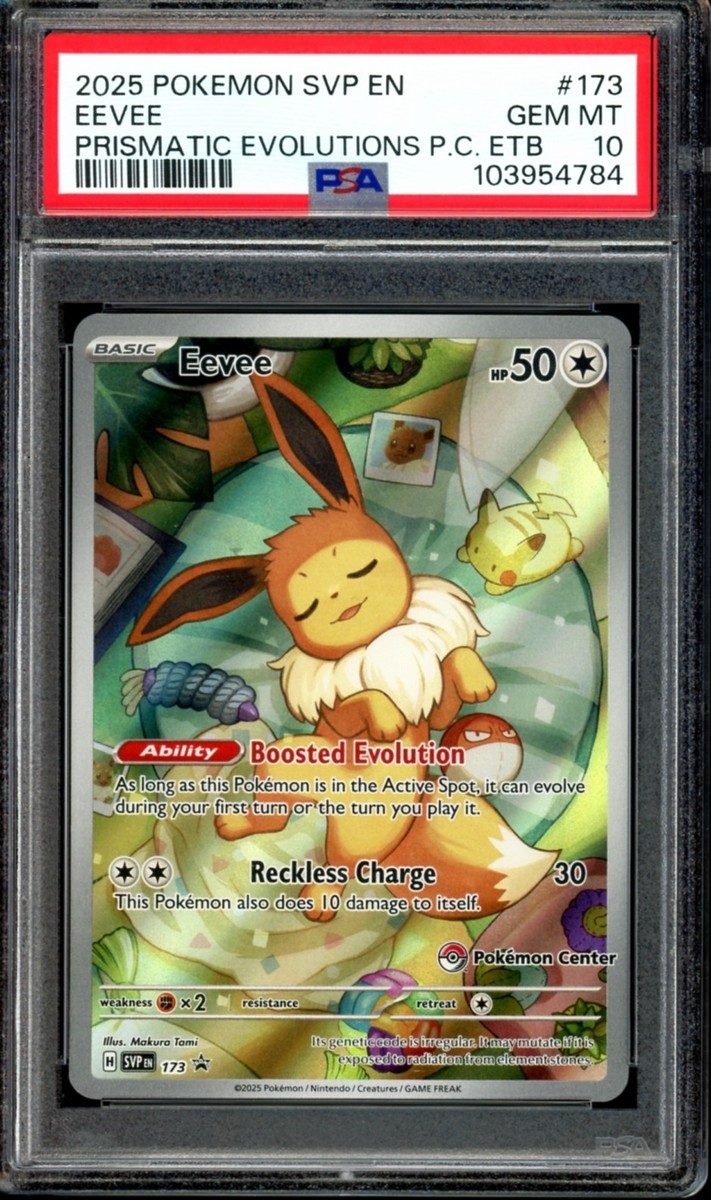 PSA 10 Eevee SVP 173 Pokemon Center STAMPED Prismatic Evolutions