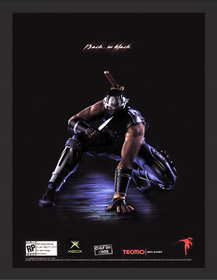Ninja Gaiden Black Xbox 2003 Promo Game Ad Art Print Wall Poster
