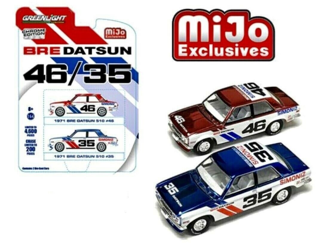 GREENLIGHT 1/64 CHROME EDITION BRE DATSUN 2-PACK 71 DATSUN 510 | eBay