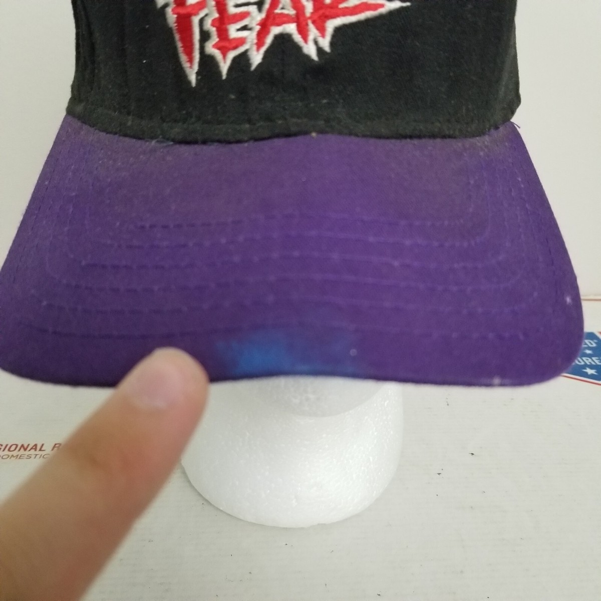 VTG No Fear Hat Snapback Black Purple Jester Skull Skater Made in