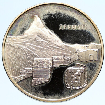 1971 SWITZERLAND Swiss Canton of VALAIS Zermatt Proof Silver