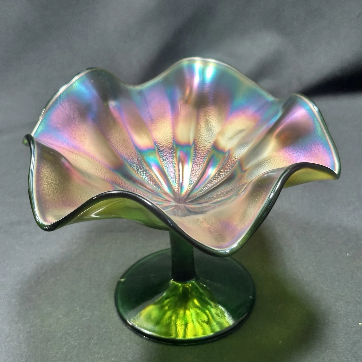 卡尼伐彩虹玻璃果盘Vintage 芬顿嘉年华玻璃| eBay