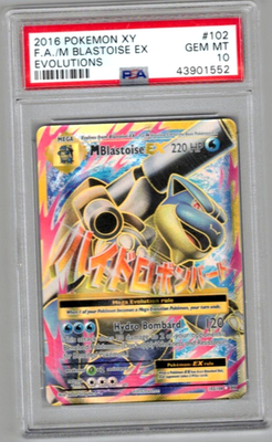 Pokemon Card PSA 10 Gem Mint Mega M Blastoise EX 102/108 XY