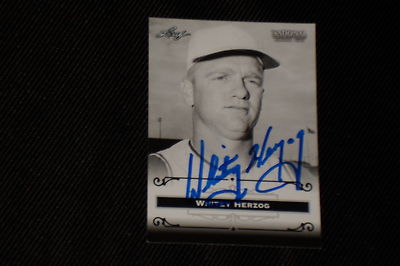 HOF WHITEY HERZOG 2012 LEAF NATIONAL SIGNED AUTOGRAPHED CARD #WH1