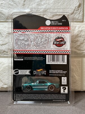 Hot Wheels RLC Red Line Club 1968 Custom Plymouth Barracuda Green