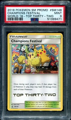 POKEMON Champions Festival 2018 Worlds Promo SM148 TOP 32 PSA 9