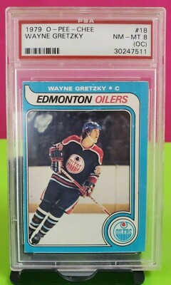 1979-80 OPC Wayne Gretzky RC #18 PSA 8 (OC) First Print Blue Lines