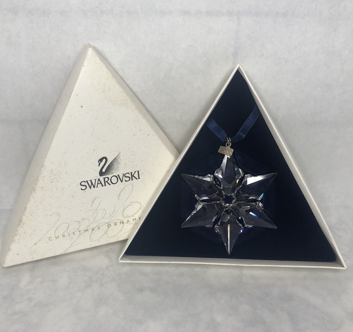 Swarovski Crystal 2000 Star Snowflake Annual Christmas Ornament In