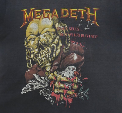 Megadeth Vintage T Shirt 1987 Peace Sells Tour Dates Vic Dove Logo