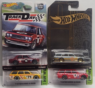 4) Mattel 1:64 Scale Hot Wheels • 1971 Datsun Bluebird 510