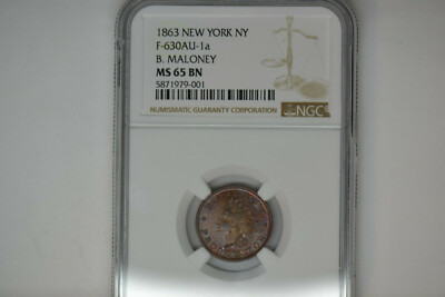 1863 New York, NY- F-630AU-1a. B. Maloney- NGC MS-65 BN | eBay