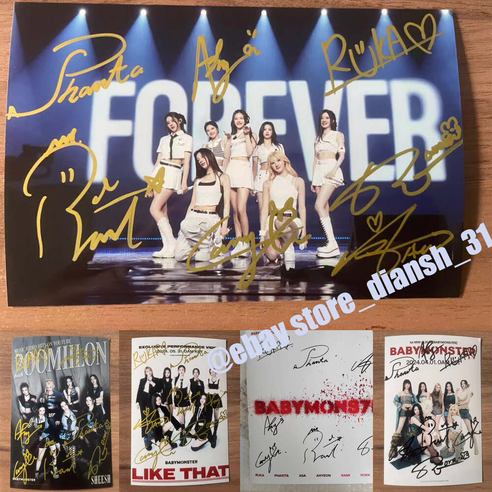 BABYMONSTER Autographed Photo All Members Hand Signed PHOTO K-POP