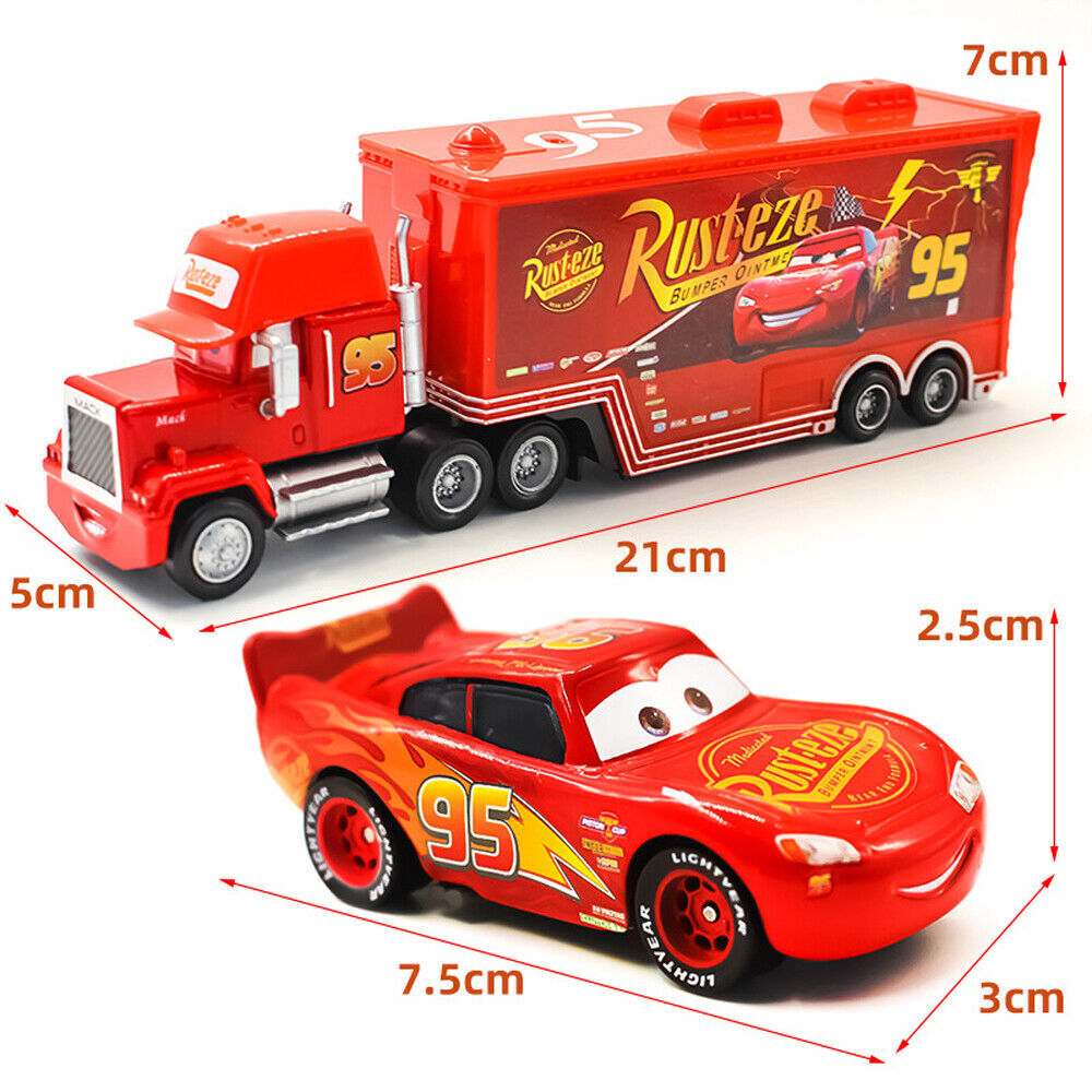 Disney Pixar Cars Lightning McQueen Mack Hauler Truck & Car Set