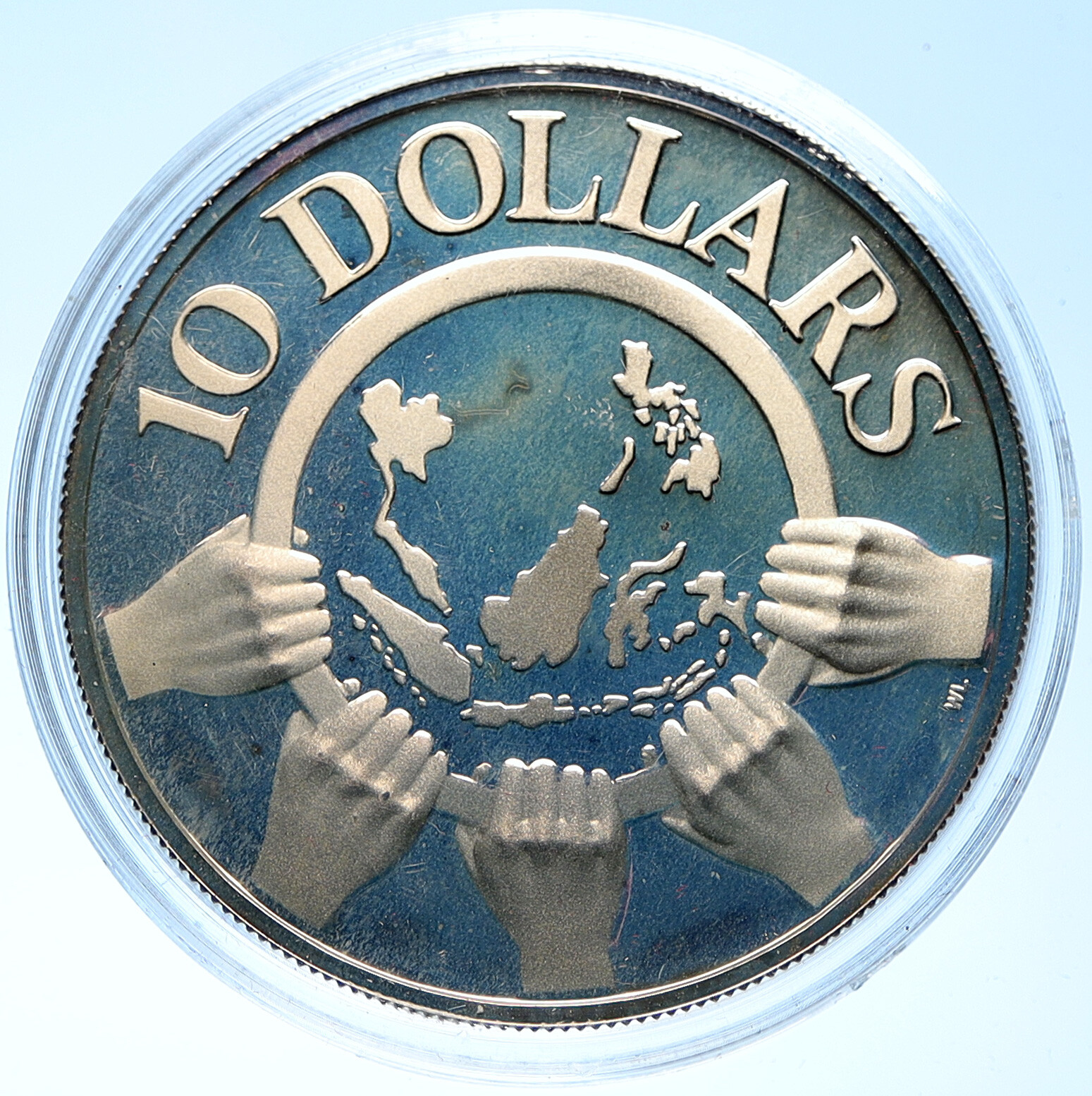 1977 SINGAPORE ASEAN 10th Anniversary OLD Proof Silver 10 Dollars