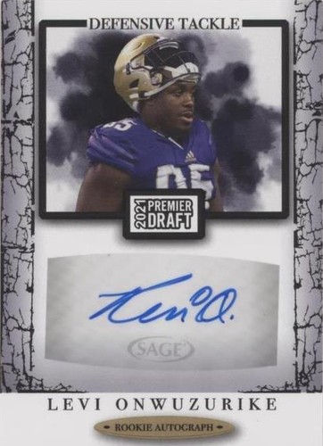 2021 SAGE Premier Draft Red Levi Onwuzurike Rookie Auto #A101 | eBay
