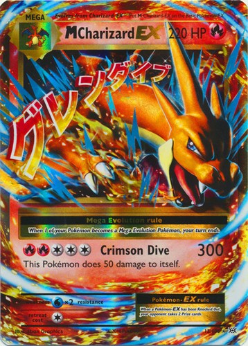 Mega Charizard X ex Gold Metal Pokemon Card Collectible Gift